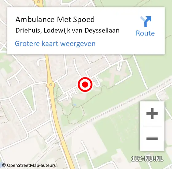 Locatie op kaart van de 112 melding: Ambulance Met Spoed Naar Driehuis, Lodewijk van Deyssellaan op 25 december 2023 10:34