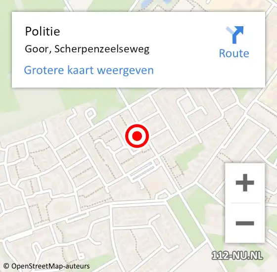 Locatie op kaart van de 112 melding: Politie Goor, Scherpenzeelseweg op 25 december 2023 11:27