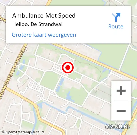 Locatie op kaart van de 112 melding: Ambulance Met Spoed Naar Heiloo, De Strandwal op 25 december 2023 12:15