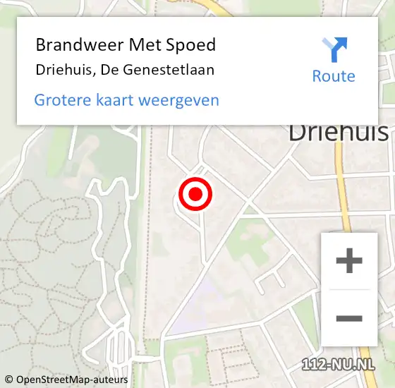 Locatie op kaart van de 112 melding: Brandweer Met Spoed Naar Driehuis, De Genestetlaan op 25 december 2023 14:10