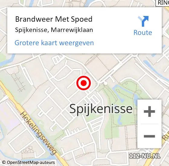 Locatie op kaart van de 112 melding: Brandweer Met Spoed Naar Spijkenisse, Marrewijklaan op 25 december 2023 15:36