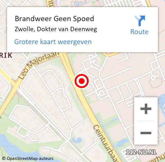 Locatie op kaart van de 112 melding: Brandweer Geen Spoed Naar Zwolle, Dokter van Deenweg op 25 december 2023 17:48