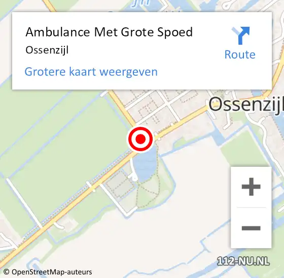 Locatie op kaart van de 112 melding: Ambulance Met Grote Spoed Naar Ossenzijl op 25 december 2023 17:51