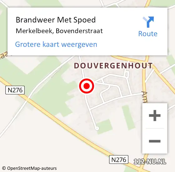Locatie op kaart van de 112 melding: Brandweer Met Spoed Naar Merkelbeek, Bovenderstraat op 25 december 2023 19:11