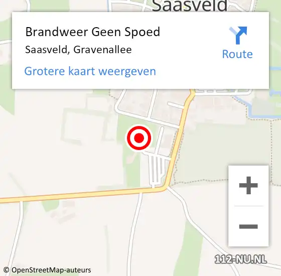 Locatie op kaart van de 112 melding: Brandweer Geen Spoed Naar Saasveld, Gravenallee op 25 december 2023 20:04