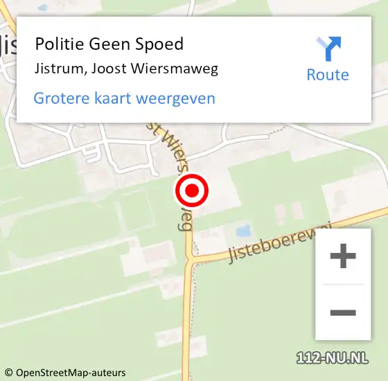 Locatie op kaart van de 112 melding: Politie Geen Spoed Naar Jistrum, Joost Wiersmaweg op 25 december 2023 20:23