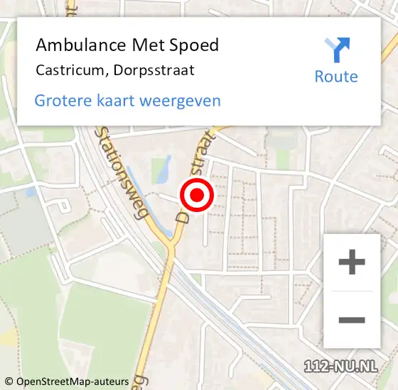Locatie op kaart van de 112 melding: Ambulance Met Spoed Naar Castricum, Dorpsstraat op 25 december 2023 21:47