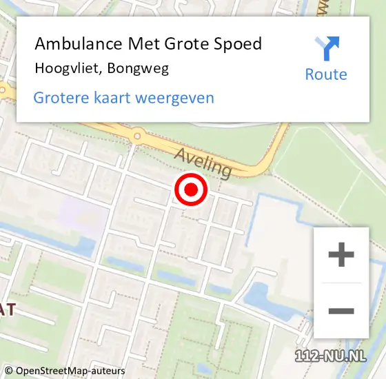Locatie op kaart van de 112 melding: Ambulance Met Grote Spoed Naar Hoogvliet, Bongweg op 25 december 2023 22:34