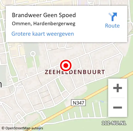 Locatie op kaart van de 112 melding: Brandweer Geen Spoed Naar Ommen, Hardenbergerweg op 26 december 2023 01:02