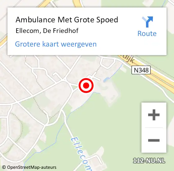 Locatie op kaart van de 112 melding: Ambulance Met Grote Spoed Naar Ellecom, De Friedhof op 19 september 2014 18:22