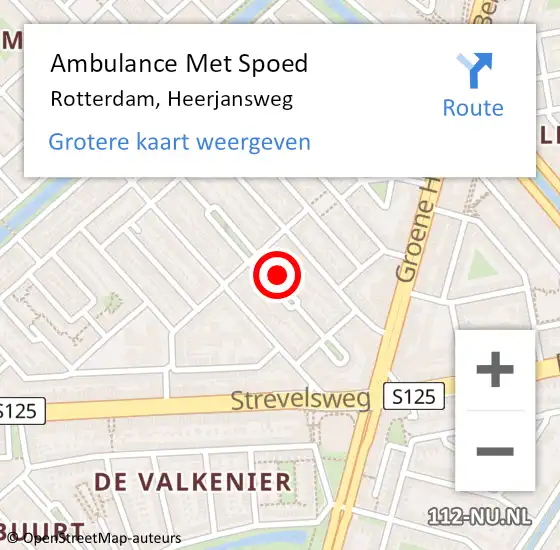 Locatie op kaart van de 112 melding: Ambulance Met Spoed Naar Rotterdam, Heerjansweg op 26 december 2023 02:49