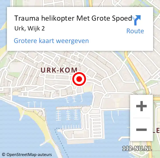 Locatie op kaart van de 112 melding: Trauma helikopter Met Grote Spoed Naar Urk, Wijk 2 op 26 december 2023 04:43