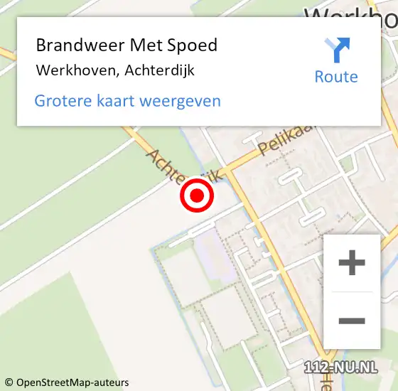 Locatie op kaart van de 112 melding: Brandweer Met Spoed Naar Werkhoven, Achterdijk op 26 december 2023 09:21
