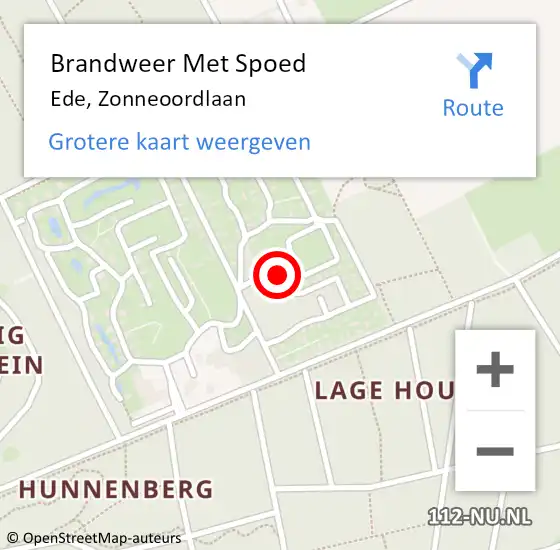 Locatie op kaart van de 112 melding: Brandweer Met Spoed Naar Ede, Zonneoordlaan op 26 december 2023 10:13