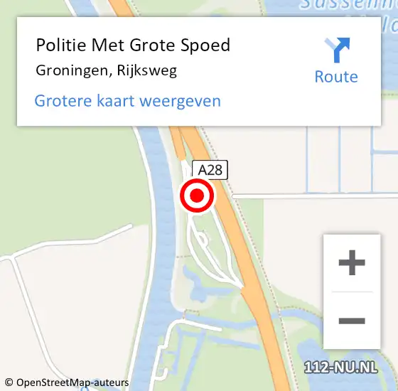 Locatie op kaart van de 112 melding: Politie Met Grote Spoed Naar Groningen, Rijksweg op 26 december 2023 11:23