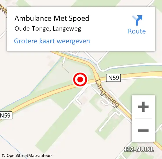 Locatie op kaart van de 112 melding: Ambulance Met Spoed Naar Oude-Tonge, Langeweg op 26 december 2023 11:50