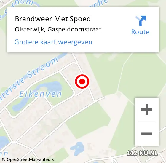 Locatie op kaart van de 112 melding: Brandweer Met Spoed Naar Oisterwijk, Gaspeldoornstraat op 26 december 2023 14:46