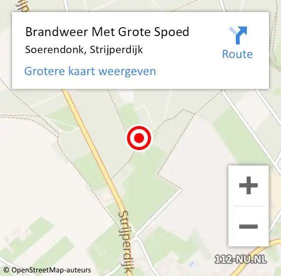 Locatie op kaart van de 112 melding: Brandweer Met Grote Spoed Naar Soerendonk, Strijperdijk op 26 december 2023 16:43