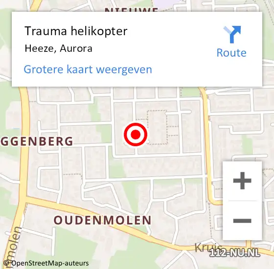 Locatie op kaart van de 112 melding: Trauma helikopter Heeze, Aurora op 26 december 2023 17:26