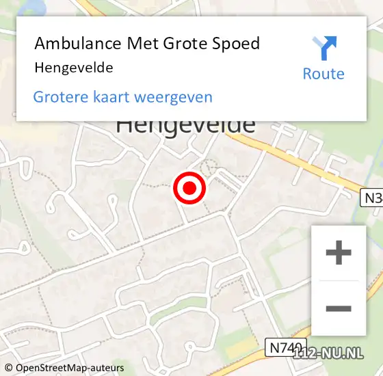 Locatie op kaart van de 112 melding: Ambulance Met Grote Spoed Naar Hengevelde op 26 december 2023 19:49