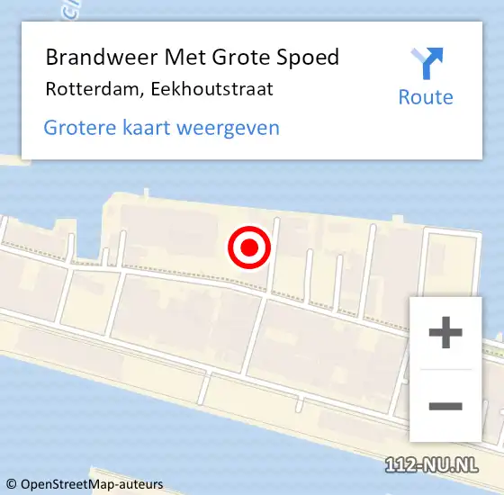 Locatie op kaart van de 112 melding: Brandweer Met Grote Spoed Naar Rotterdam, Eekhoutstraat op 26 december 2023 22:38
