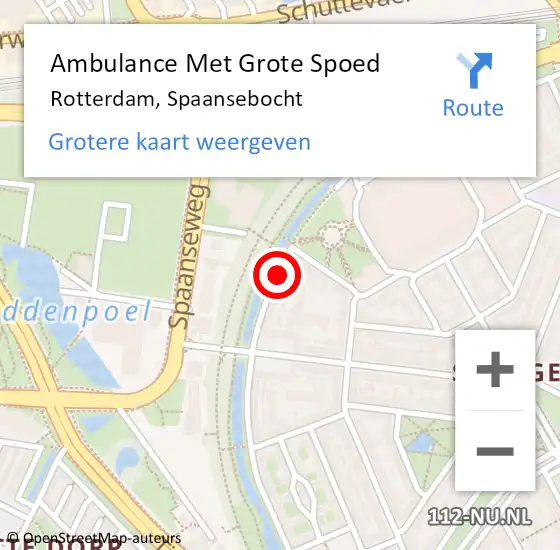 Locatie op kaart van de 112 melding: Ambulance Met Grote Spoed Naar Rotterdam, Spaansebocht op 27 december 2023 02:30