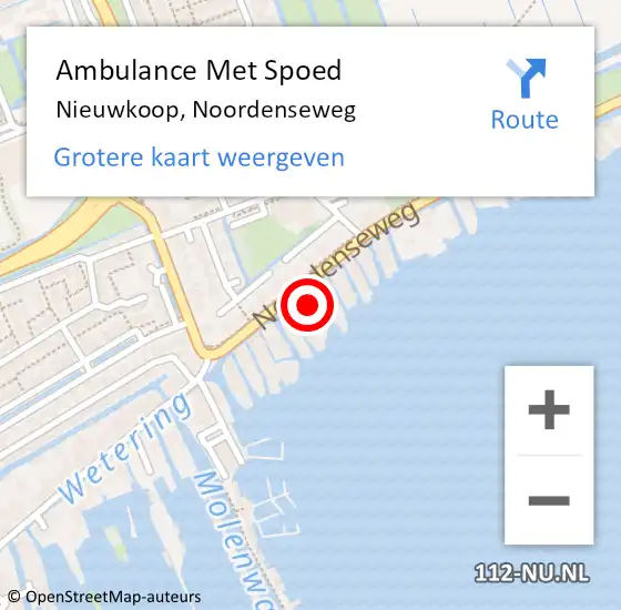Locatie op kaart van de 112 melding: Ambulance Met Spoed Naar Nieuwkoop, Noordenseweg op 27 december 2023 02:59