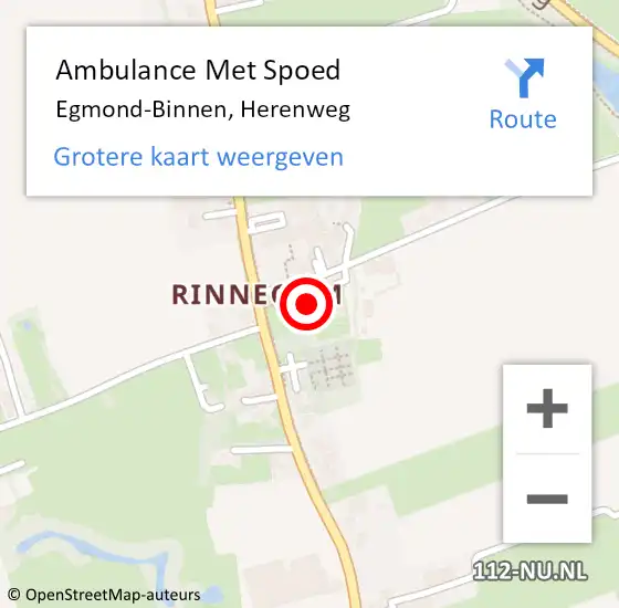 Locatie op kaart van de 112 melding: Ambulance Met Spoed Naar Egmond-Binnen, Herenweg op 27 december 2023 04:02