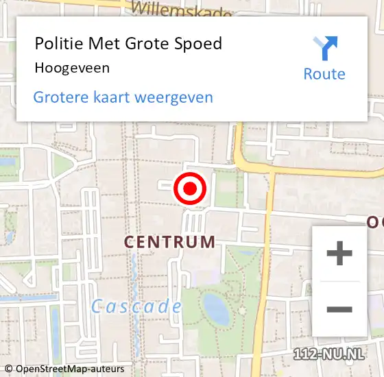 Locatie op kaart van de 112 melding: Politie Met Grote Spoed Naar Hoogeveen op 27 december 2023 04:28