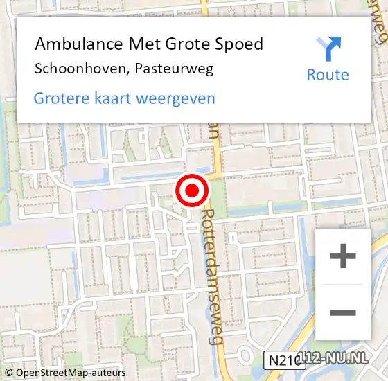 Locatie op kaart van de 112 melding: Ambulance Met Grote Spoed Naar Schoonhoven, Pasteurweg op 27 december 2023 07:32