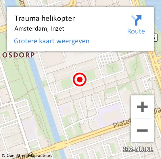 Locatie op kaart van de 112 melding: Trauma helikopter Amsterdam, Inzet op 27 december 2023 09:10