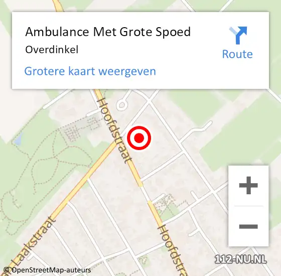 Locatie op kaart van de 112 melding: Ambulance Met Grote Spoed Naar Overdinkel op 27 december 2023 10:10