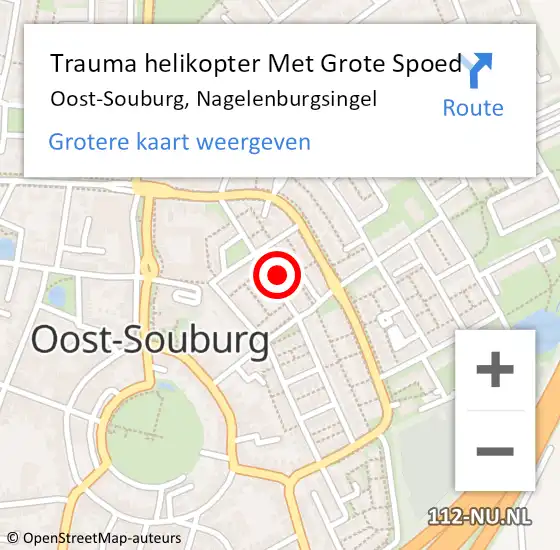 Locatie op kaart van de 112 melding: Trauma helikopter Met Grote Spoed Naar Oost-Souburg, Nagelenburgsingel op 27 december 2023 10:17