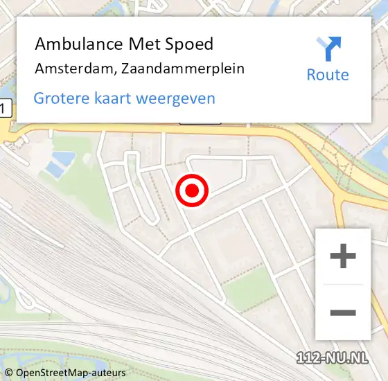 Locatie op kaart van de 112 melding: Ambulance Met Spoed Naar Amsterdam, Zaandammerplein op 27 december 2023 14:18