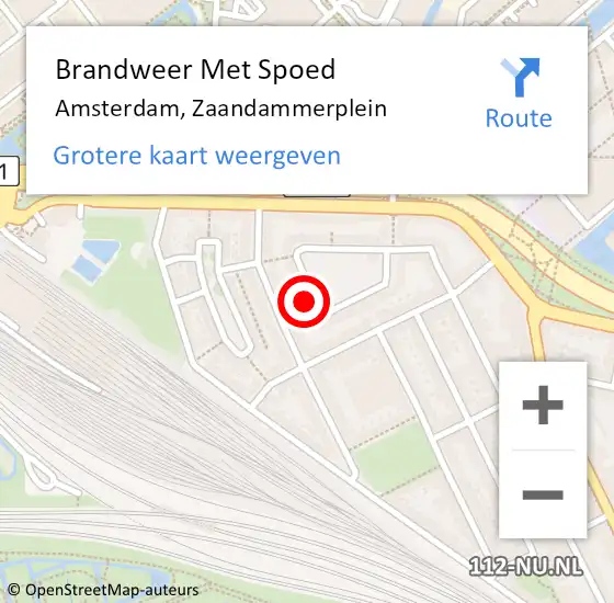 Locatie op kaart van de 112 melding: Brandweer Met Spoed Naar Amsterdam, Zaandammerplein op 27 december 2023 14:35