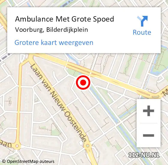 Locatie op kaart van de 112 melding: Ambulance Met Grote Spoed Naar Voorburg, Bilderdijkplein op 19 september 2014 21:56