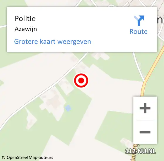 Locatie op kaart van de 112 melding: Politie Azewijn op 27 december 2023 17:01
