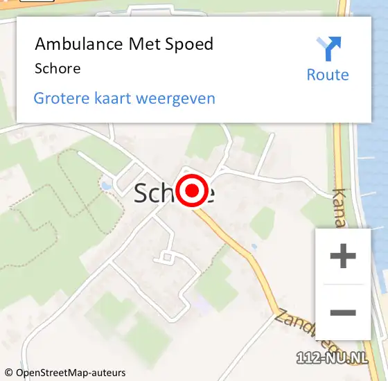 Locatie op kaart van de 112 melding: Ambulance Met Spoed Naar Schore op 27 december 2023 17:12