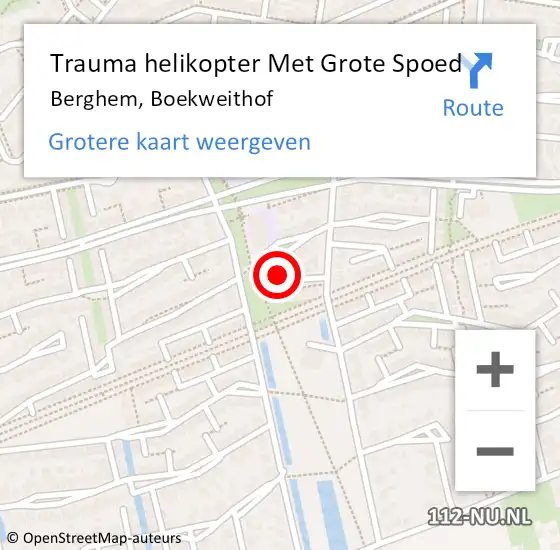 Locatie op kaart van de 112 melding: Trauma helikopter Met Grote Spoed Naar Berghem, Boekweithof op 27 december 2023 17:37