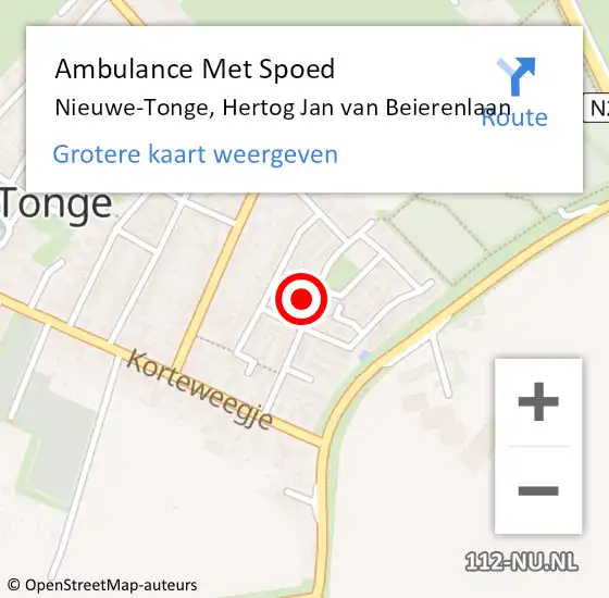 Locatie op kaart van de 112 melding: Ambulance Met Spoed Naar Nieuwe-Tonge, Hertog Jan van Beierenlaan op 27 december 2023 18:44