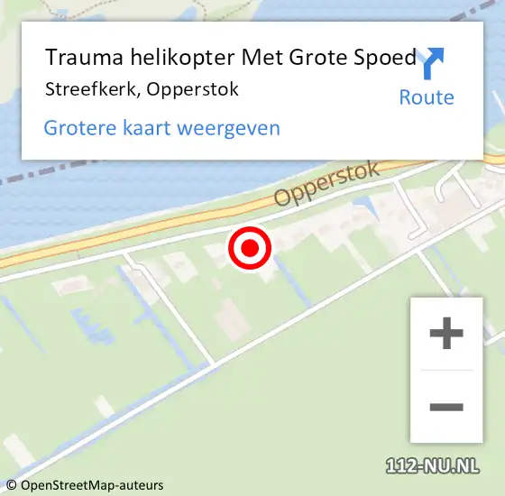 Locatie op kaart van de 112 melding: Trauma helikopter Met Grote Spoed Naar Streefkerk, Opperstok op 27 december 2023 19:32