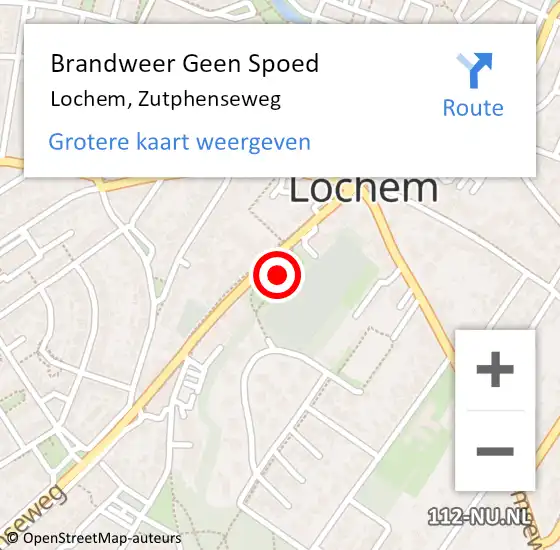 Locatie op kaart van de 112 melding: Brandweer Geen Spoed Naar Lochem, Zutphenseweg op 27 december 2023 19:36
