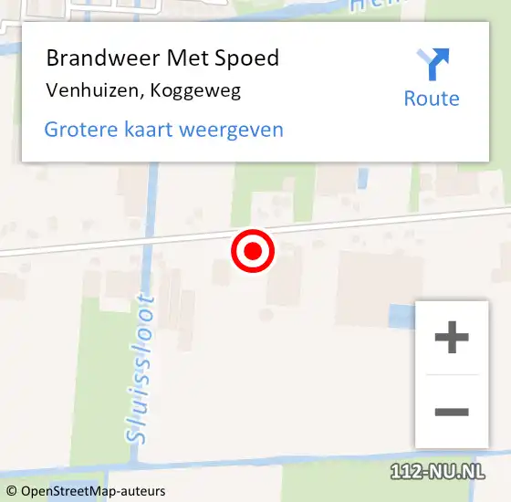 Locatie op kaart van de 112 melding: Brandweer Met Spoed Naar Venhuizen, Koggeweg op 27 december 2023 19:43