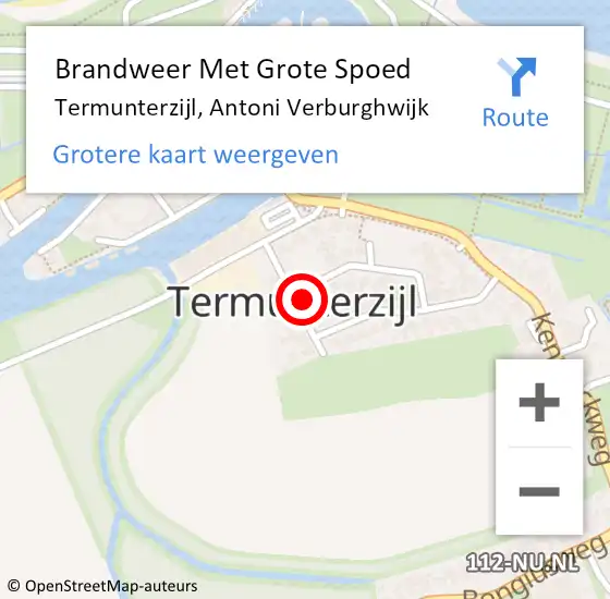 Locatie op kaart van de 112 melding: Brandweer Met Grote Spoed Naar Termunterzijl, Antoni Verburghwijk op 27 december 2023 20:42