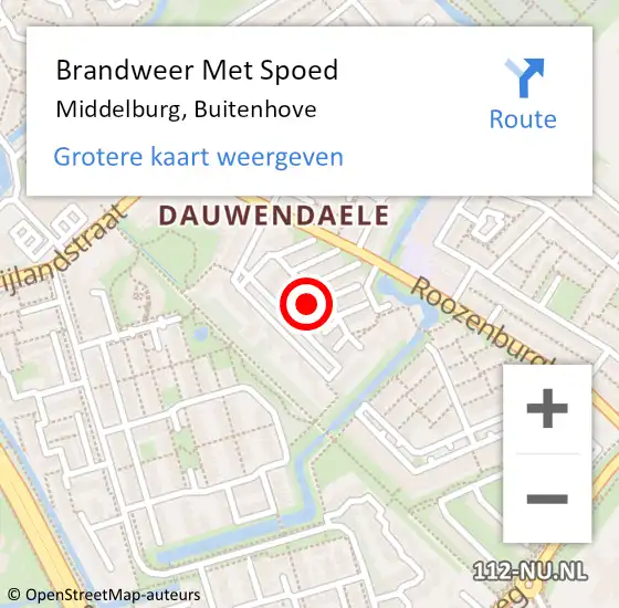 Locatie op kaart van de 112 melding: Brandweer Met Spoed Naar Middelburg, Buitenhove op 27 december 2023 21:55