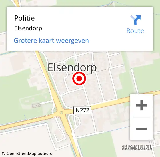 Locatie op kaart van de 112 melding: Politie Elsendorp op 28 december 2023 07:34