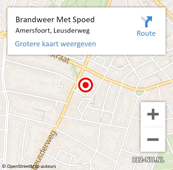 Locatie op kaart van de 112 melding: Brandweer Met Spoed Naar Amersfoort, Leusderweg op 28 december 2023 08:19