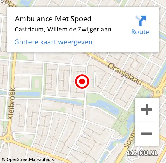 Locatie op kaart van de 112 melding: Ambulance Met Spoed Naar Castricum, Willem de Zwijgerlaan op 28 december 2023 09:47