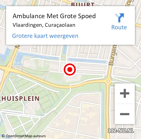 Locatie op kaart van de 112 melding: Ambulance Met Grote Spoed Naar Vlaardingen, Curaçaolaan op 28 december 2023 10:00