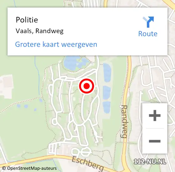 Locatie op kaart van de 112 melding: Politie Vaals, Randweg op 28 december 2023 10:32